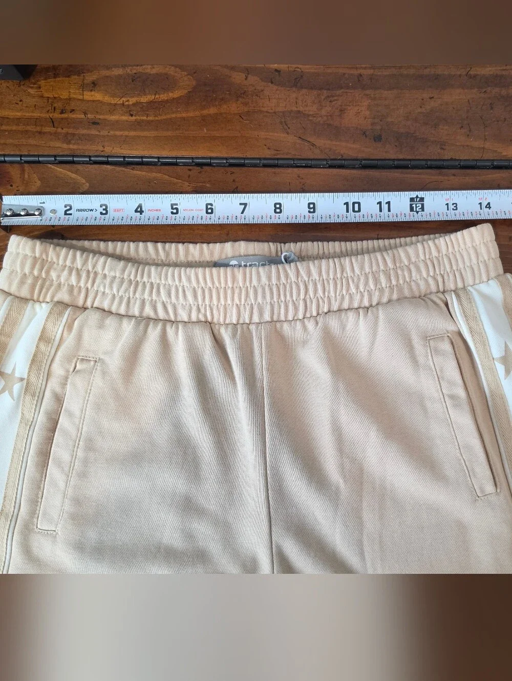 Tractr Big Girl's Khaki Beige Wide Leg Star Stripe Sweatpants Sz XL NWT